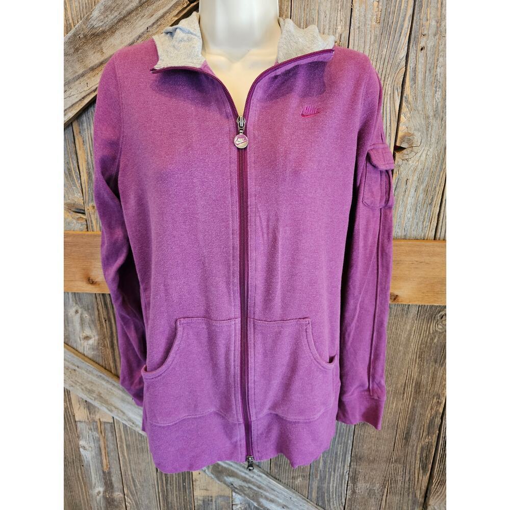 Nike 90s M purple cargo sleeve full zip hoodie jacket women's active warm soft